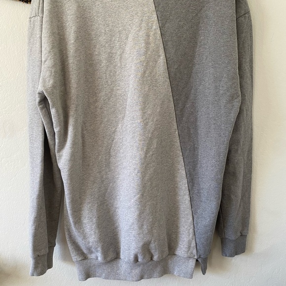 Lovers + Friends Oversized Gray Two Tone Colorblock Sweatshirt Dress Tunic - Picture 11 of 15